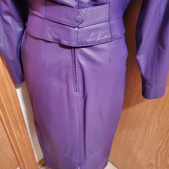 Leather and Suede Bomber Jacket and Skirt - Picture 3 of 7